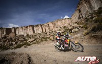 Jordi Viladoms, a los mandos de su KTM 450 Rally Réplica, durante la etapa 4 del Rally Dakar 2016, disputada en San Salvador de Jujuy.