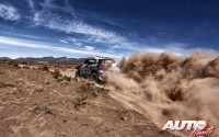 Nasser Al-Attiyah, al volante del Mini ALL4 Racing, durante la etapa 6 del Rally Dakar 2016, disputada en Uyuni.