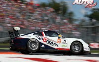 Robert Lukas, al volante del Porsche 911 GT3 Cup, durante la prueba disputada en el circuito de Monza (Italia), puntuable para la Porsche Supercup 2015.