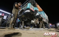 Parque de asistencia del equipo Iveco al finalizar la etapa 9 del Rally Dakar 2016, disputada en Belén.