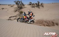 Antoine Meo, a los mandos de su KTM 450 Rally Réplica, durante la etapa 9 del Rally Dakar 2016, disputada en Belén.