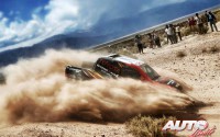 Leeroy Poulter, al volante del Toyota Hilux V8, durante la etapa 8 del Rally Dakar 2016, disputada entre Salta y Belén.