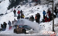 Felice Re, al volante del Citroën DS3 WRC, durante el Rallye de Montecarlo 2016, puntuable para el Campeonato del Mundo de Rallyes WRC.
