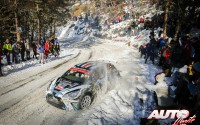Quentin Giordano, al volante del Citroën DS3 R5 WRC2, durante el Rallye de Montecarlo 2016, puntuable para el Campeonato del Mundo de Rallyes WRC.