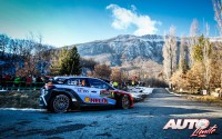 Dani Sordo, al volante del Hyundai i20 WRC, durante el Rallye de Montecarlo 2016, puntuable para el Campeonato del Mundo de Rallyes WRC.