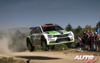 Jan Kopecký al volante del Skoda Fabia R5 WRC2, durante el Rally de Italia/Cerdeña 2016, puntuable para el Campeonato del Mundo de Rallyes WRC2 2016.