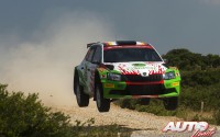 Armin Kremer al volante del Skoda Fabia R5 WRC2, durante el Rally de Italia/Cerdeña 2016, puntuable para el Campeonato del Mundo de Rallyes WRC2 2016.