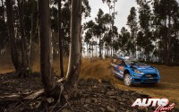 Mads Ostberg al volante del Ford Fiesta RS WRC, durante el Rally de Portugal 2016, puntuable para el Campeonato del Mundo de Rallyes WRC 2016.