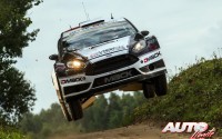 Ott Tänak al volante del Ford Fiesta RS WRC, durante el Rally de Polonia 2016, puntuable para el Campeonato del Mundo de Rallyes WRC 2016.