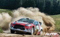 Craig Breen al volante del Citroën DS3 WRC, durante el Rally de Polonia 2016, puntuable para el Campeonato del Mundo de Rallyes WRC 2016.