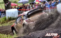 Craig Breen al volante del Citroën DS3 WRC, durante el Rally de Polonia 2016, puntuable para el Campeonato del Mundo de Rallyes WRC 2016.