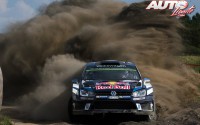 Sébastien Ogier al volante del Volkswagen Polo R WRC, durante el Rally de Polonia 2016, puntuable para el Campeonato del Mundo de Rallyes WRC 2016.