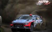 Dani Sordo al volante del Hyundai i20 WRC, durante el Rally de Polonia 2016, puntuable para el Campeonato del Mundo de Rallyes WRC 2016.