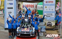 Andreas Mikkelsen y Anders Jæger, vencedores del Rally de Polonia 2016, puntuable para el Campeonato del Mundo de Rallyes WRC 2016.