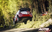 Khalid Al Qassimi al volante del Citroën DS3 WRC, durante el Rally de Finlandia 2016, puntuable para el Campeonato del Mundo de Rallyes WRC.