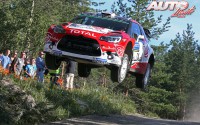 Kris Meeke al volante del Citroën DS3 WRC, vencedor del Rally de Finlandia 2016, puntuable para el Campeonato del Mundo de Rallyes WRC.