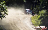 Kris Meeke al volante del Citroën DS3 WRC, vencedor del Rally de Finlandia 2016, puntuable para el Campeonato del Mundo de Rallyes WRC.