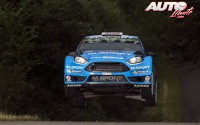 Mads Ostberg al volante del Ford Fiesta RS WRC, durante el Rally de Alemania 2016, puntuable para el Campeonato del Mundo de Rallyes WRC.
