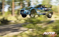 Eric Camilli al volante del Ford Fiesta RS WRC, durante el Rally de Finlandia 2016, puntuable para el Campeonato del Mundo de Rallyes WRC.