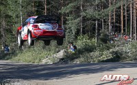 Craig Breen al volante del Citroën DS3 WRC, durante el Rally de Finlandia 2016, puntuable para el Campeonato del Mundo de Rallyes WRC.