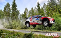 Khalid Al Qassimi al volante del Citroën DS3 WRC, durante el Rally de Finlandia 2016, puntuable para el Campeonato del Mundo de Rallyes WRC.