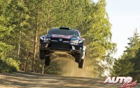 Jari-Matti Latvala al volante del Volkswagen Polo R WRC, durante el Rally de Finlandia 2016, puntuable para el Campeonato del Mundo de Rallyes WRC.