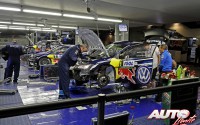 Parque de asistencia del equipo Volkswagen Motorsport durante el Rally de Francia / Tour de Córcega 2016, puntuable para el Campeonato del Mundo de Rallyes WRC 2016.