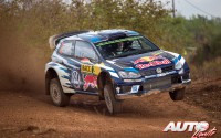 Jari-Matti Latvala al volante del Volkswagen Polo R WRC, durante el Rally de España / Cataluña 2016, puntuable para el Campeonato del Mundo de Rallyes WRC 2016.
