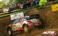 Kris Meeke al volante del Citroën DS3 WRC, durante el Rally de España / Cataluña 2016, puntuable para el Campeonato del Mundo de Rallyes WRC 2016.