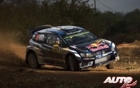 Andreas Mikkelsen al volante del Volkswagen Polo R WRC, durante el Rally de España / Cataluña 2016, puntuable para el Campeonato del Mundo de Rallyes WRC 2016.