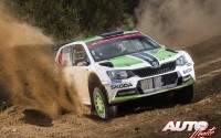 Jan Kopecký al volante del Skoda Fabia R5 WRC2, durante el Rally de España / Cataluña 2016, puntuable para el Campeonato del Mundo de Rallyes WRC2 2016.