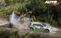 Jan Kopecký al volante del Skoda Fabia R5 WRC2, durante el Rally de España / Cataluña 2016, puntuable para el Campeonato del Mundo de Rallyes WRC2 2016.