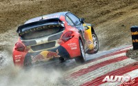 Davy Jeanney, al volante del Peugeot 208 RXC, durante la prueba disputada en Montalegre (Portugal), puntuable para el Campeonato del Mundo de Rallycross 2016.