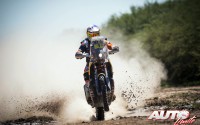 Toby Price, a los mandos de la KTM 450 Rally Replica, durante la 2ª etapa del Rally Dakar 2017, disputada entre Resistencia y San Miguel de Tucumán (Argentina).