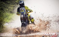 Stefan Svitko, a los mandos de la KTM 450 Rally Replica, durante la 2ª etapa del Rally Dakar 2017, disputada entre Resistencia y San Miguel de Tucumán (Argentina).