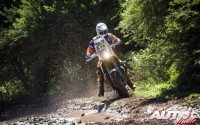 Sam Sunderland, a los mandos de la KTM 450 Rally Replica, durante la 2ª etapa del Rally Dakar 2017, disputada entre Resistencia y San Miguel de Tucumán (Argentina).