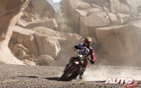 Daniel Nosiglia, a los mandos de la Honda CRF450 X Rally, durante la 10ª etapa del Rally Dakar 2017, disputada entre Chilecito y San Juan (Argentina).