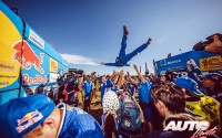 El equipo Kamaz Master Team celebra su victoria en la categoría de camiones del Rally Dakar 2017.