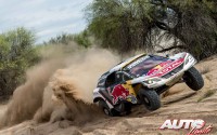 Stéphane Peterhansel, al volante del Peugeot 3008 DKR, durante la 11ª etapa del Rally Dakar 2017, disputada entre San Juan y Río Cuarto (Argentina).