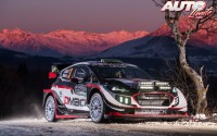 Elfyn Evans, al volante del Ford Fiesta WRC, durante el Rallye de Montecarlo 2017, puntuable para el Campeonato del Mundo de Rallyes WRC.