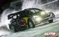 Sébastien Ogier, al volante del Ford Fiesta WRC, durante el Rallye de Suecia 2017, puntuable para el Campeonato del Mundo de Rallyes WRC.