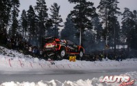 Mads Ostberg, al volante del Ford Fiesta WRC, durante el Rallye de Suecia 2017, puntuable para el Campeonato del Mundo de Rallyes WRC.