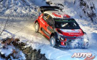 Kris Meeke, al volante del Citroën C3 WRC, durante el Rallye de Montecarlo 2017, puntuable para el Campeonato del Mundo de Rallyes WRC.