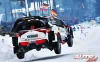 Jari-Matti Latvala, al volante del Toyota Yaris WRC, durante el Rallye de Suecia 2017, puntuable para el Campeonato del Mundo de Rallyes WRC.