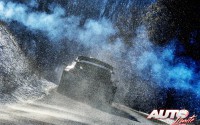Elfyn Evans, al volante del Ford Fiesta WRC, durante el Rallye de Montecarlo 2017, puntuable para el Campeonato del Mundo de Rallyes WRC.