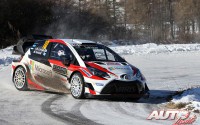 Jari-Matti Latvala, al volante del Toyota Yaris WRC, durante el Rallye de Montecarlo 2017, puntuable para el Campeonato del Mundo de Rallyes WRC.