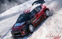 Kris Meeke, al volante del Citroën C3 WRC, durante el Rallye de Montecarlo 2017, puntuable para el Campeonato del Mundo de Rallyes WRC.