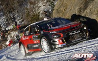 Kris Meeke, al volante del Citroën C3 WRC, durante el Rallye de Montecarlo 2017, puntuable para el Campeonato del Mundo de Rallyes WRC.