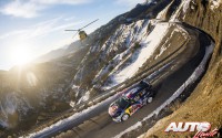 Sébastien Ogier, al volante del Ford Fiesta WRC, durante el Rallye de Montecarlo 2017, puntuable para el Campeonato del Mundo de Rallyes WRC.