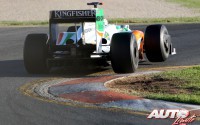 Adrian Sutil, al volante del Force India-Mercedes VJM02, durante una prueba del Campeoanto del Mundo de Fórmula 1 2009.